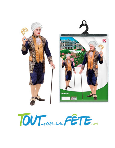 Déguisement marquis bleu et doré
