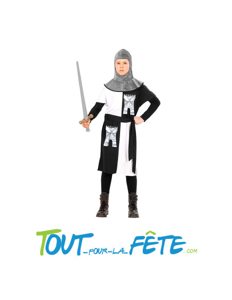 Déguisement chevalier blanc et noir taille enfant