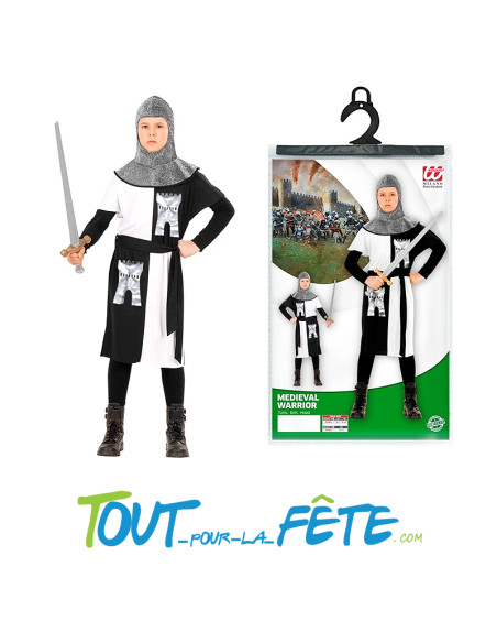 Déguisement chevalier blanc et noir taille enfant
