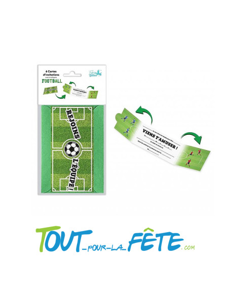 Lot de 6 cartes d'invitations football