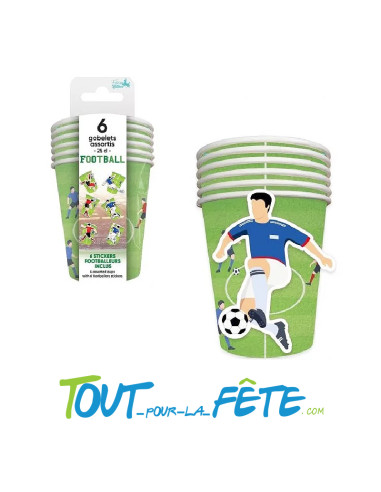 Lot de 6 gobelets football