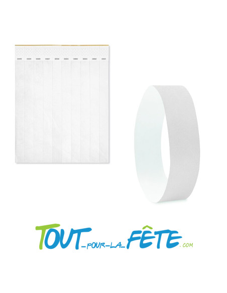 Bracelets festival évènementielles / tyvek 19mm BLANC
