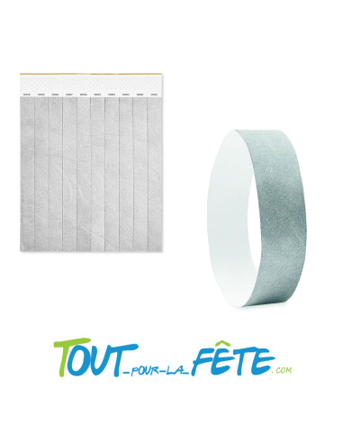 Bracelets festival évènementielles / tyvek 19mm ARGENT