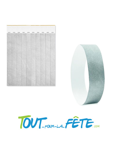 Bracelets festival évènementielles / tyvek 19mm ARGENT