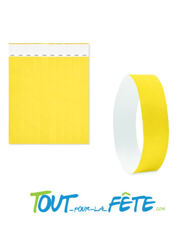 Bracelets festival évènementielles / tyvek 19mm JAUNE