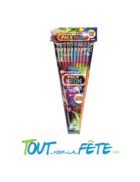Lot de 10 fusées electron neon fluo flashy