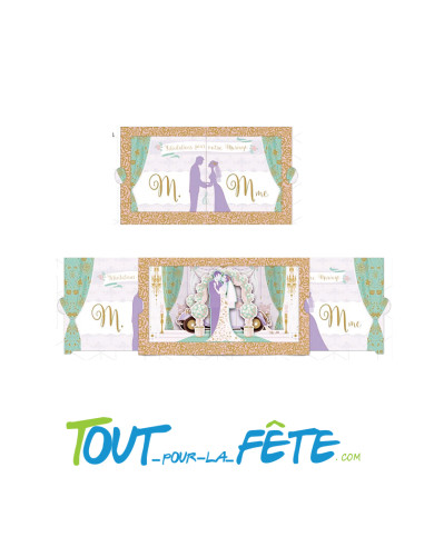 Carte 3D "Félicitation pour votre mariage"