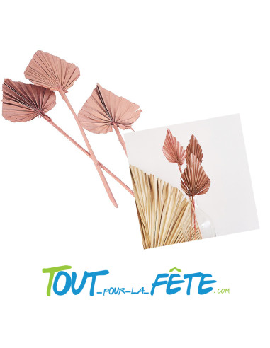 Lot de 10 feuilles de palmier découpées 55cm rose désert