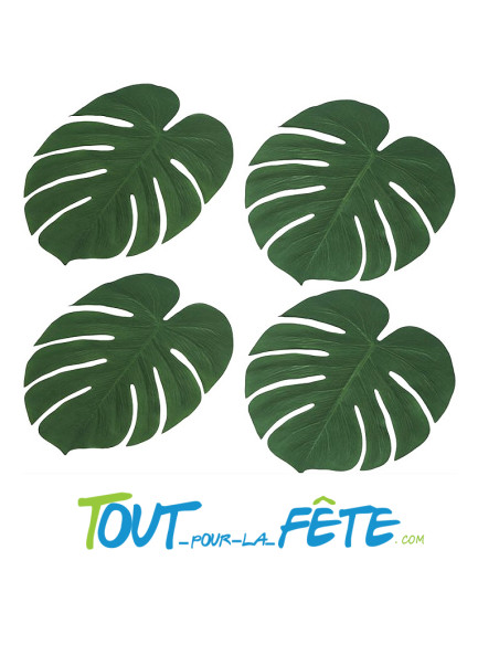 Lot de 4 feuilles tropicales grand modèle