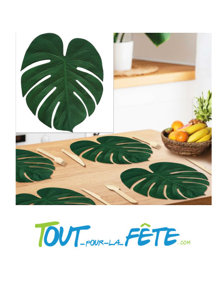 Lot de 4 feuilles tropicales grand modèle