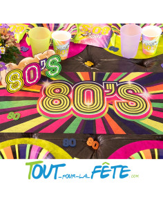 Chemin de table année 80 multicolore 2