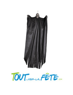 Grand squelette avec tunique noir à suspendre 315cm 2