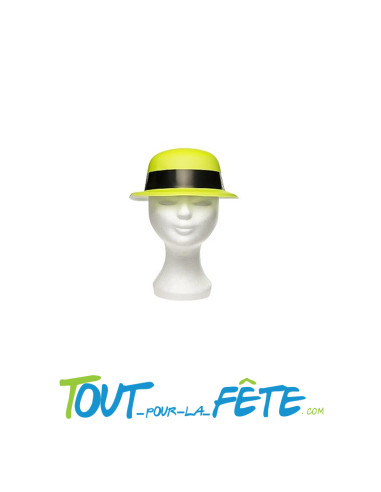 Chapeau melon fluo en PVC différent coloris