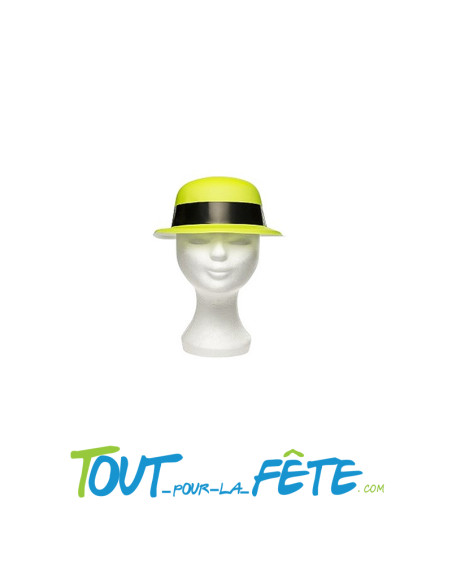 Chapeau melon fluo en PVC différent coloris