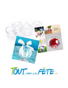 Contenant pour dragées forme boule ronde transparente 5cm 2