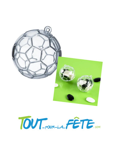 Contenant pour dragées forme foot transparent 5cm