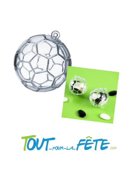Contenant pour dragées forme foot transparent 5cm