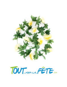 Guirlande de pivoines jaunes artificielle 2m40