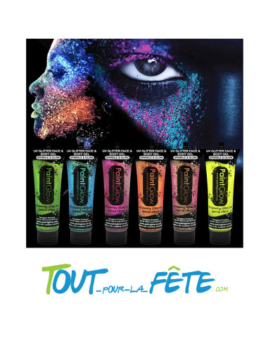 tube de maquillage gel scintillant fluo / UV