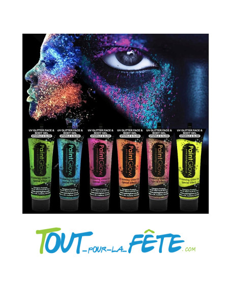 tube de maquillage gel scintillant fluo / UV