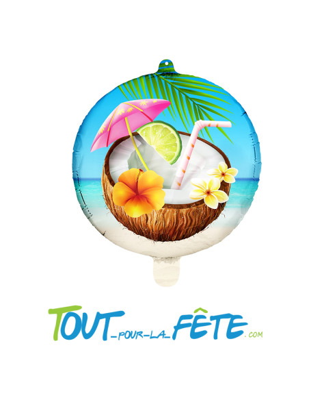 Ballon aluminium Cocktail Noix de Coco 45cm