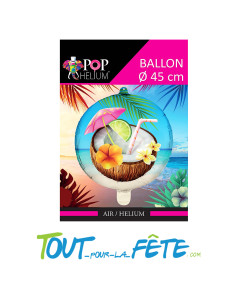 Ballon aluminium Cocktail Noix de Coco 45cm 2