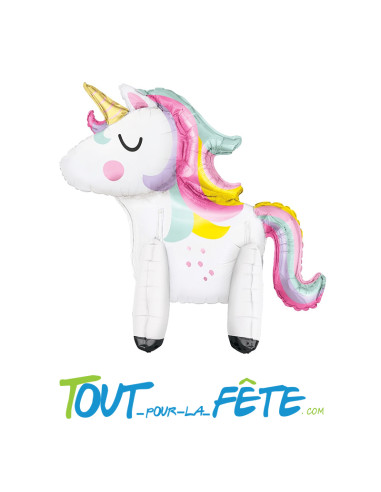 Ballon aluminium licorne à poser 76.2cm