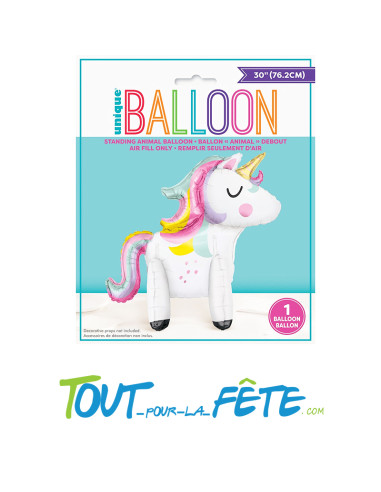 Ballon aluminium licorne à poser 76.2cm