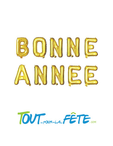 Ballon "bonne année" lettres or 35cm