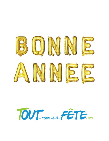 Ballon "bonne année" lettres or 35cm