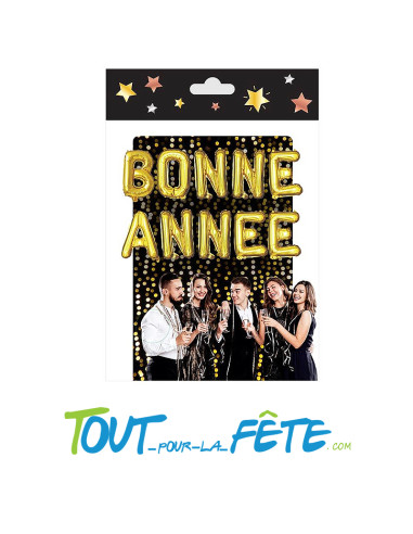 Ballon "bonne année" lettres or 35cm
