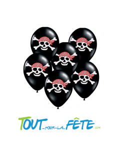 Lot de 6 ballons pirate en latex 30 cm