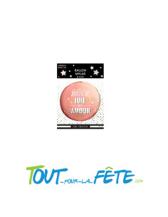 Ballons aluminium rond Nouvel an "Le tous arrosé de joie et d'amour Rose 45 cm 2