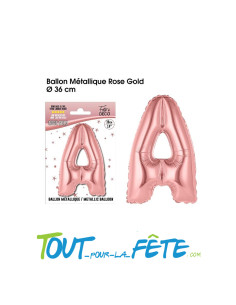 Ballon aluminium lettre alphabet rose-gold 14" 36cm 2