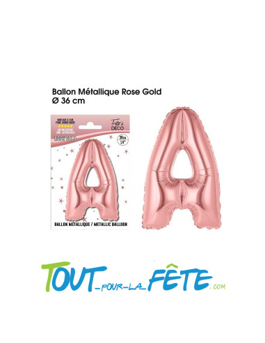 Ballon aluminium lettre alphabet rose-gold 14"...