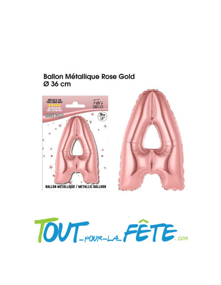 Ballon aluminium lettre alphabet rose-gold 14" 36cm