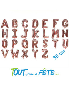 Ballon aluminium lettre alphabet rose-gold 14" 36cm