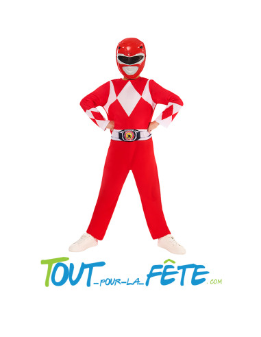 Déguisement power rangers rouge taille enfant