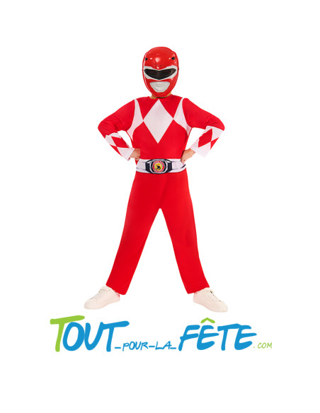 Déguisement power rangers rouge taille enfant