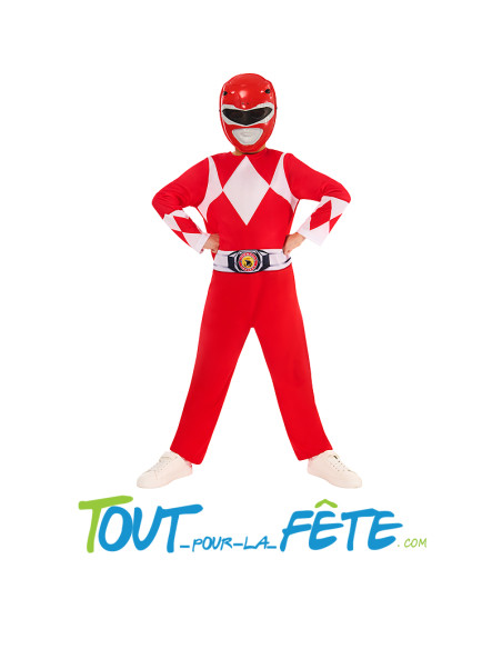 Déguisement power rangers rouge taille enfant