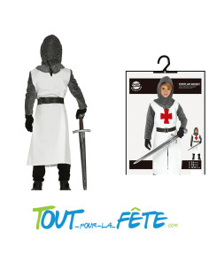 Déguisement chevalier / templier blanc et rouge taille enfant 2