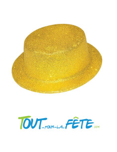 Chapeau haut de forme à paillettes or