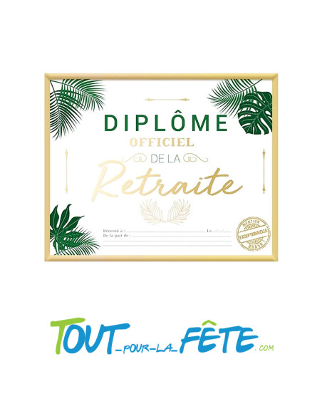 Diplôme officiel de la retraite mention exceptionnelle