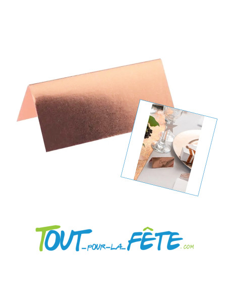 10 Marque place rectangle rose-gold 3 x 7 cm