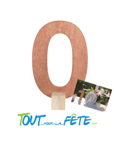 Marque table chiffres rose gold en bois 8 x 15 cm 2
