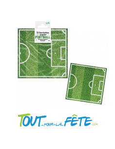 Lot de 12 serviettes football en papier de 14.5cm 2