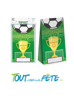Lot de 6 sachets en papier football 2