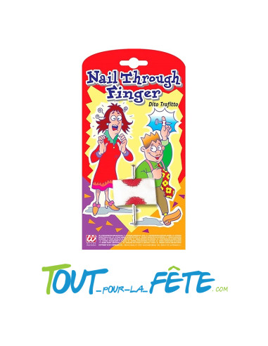 Bande avec clou effet doigt troué farce et attrape.