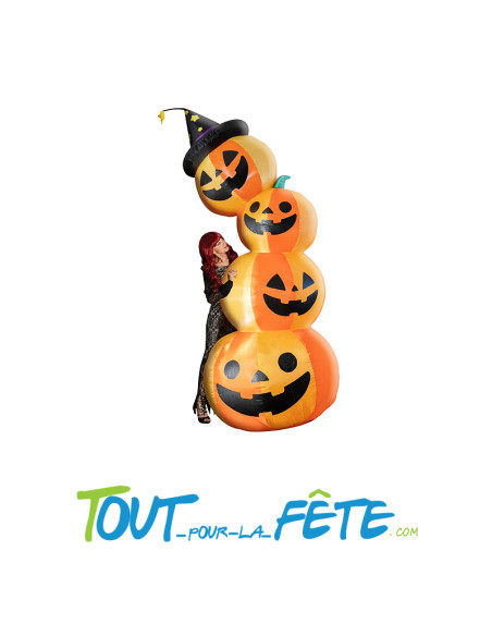 Citrouilles gonflables verticales avec lumières 240 cm de hauteur