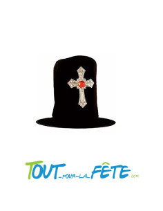 Chapeau de vampire haut de forme avec croix